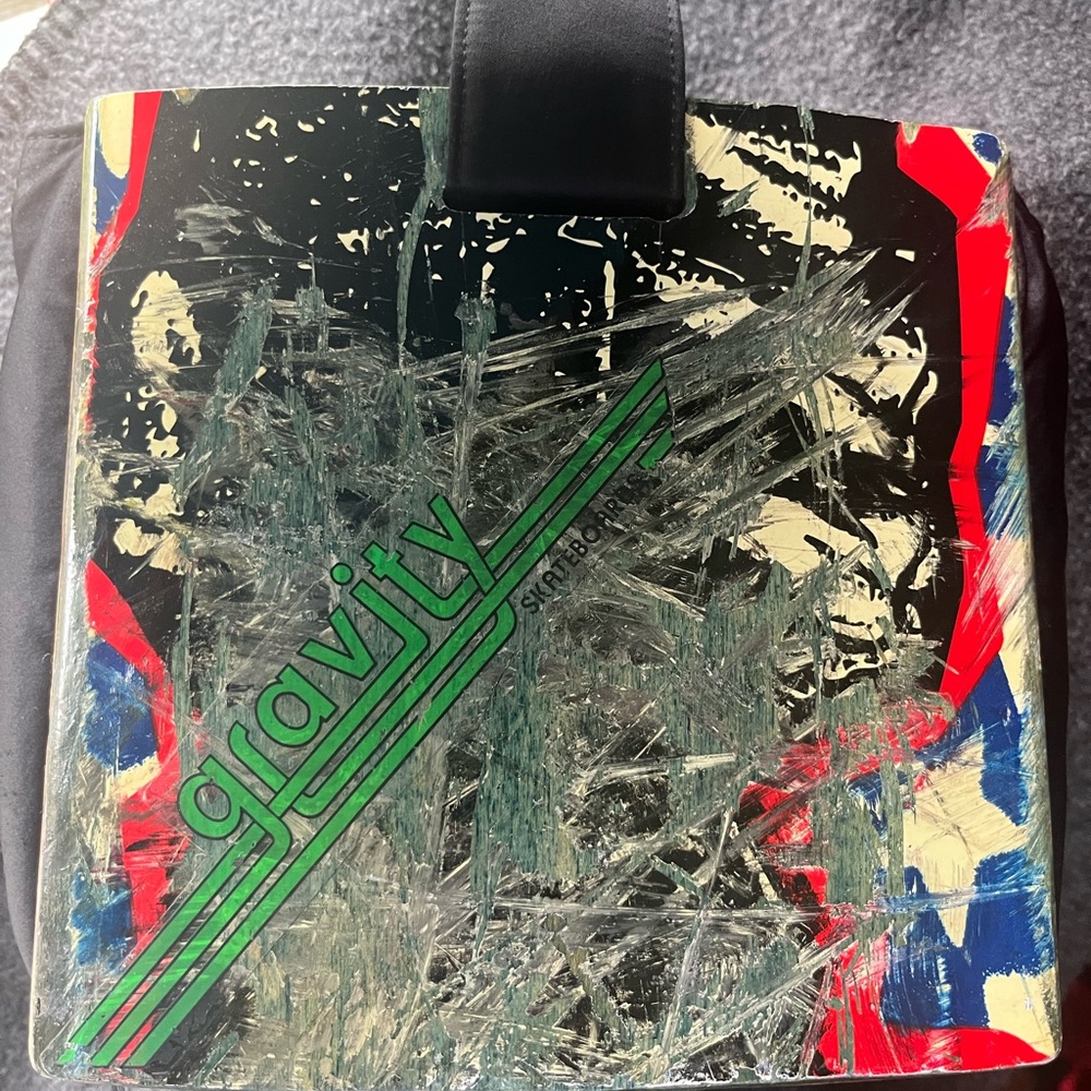 Up-cycled skateboard handbag with Bam Margera’s signature